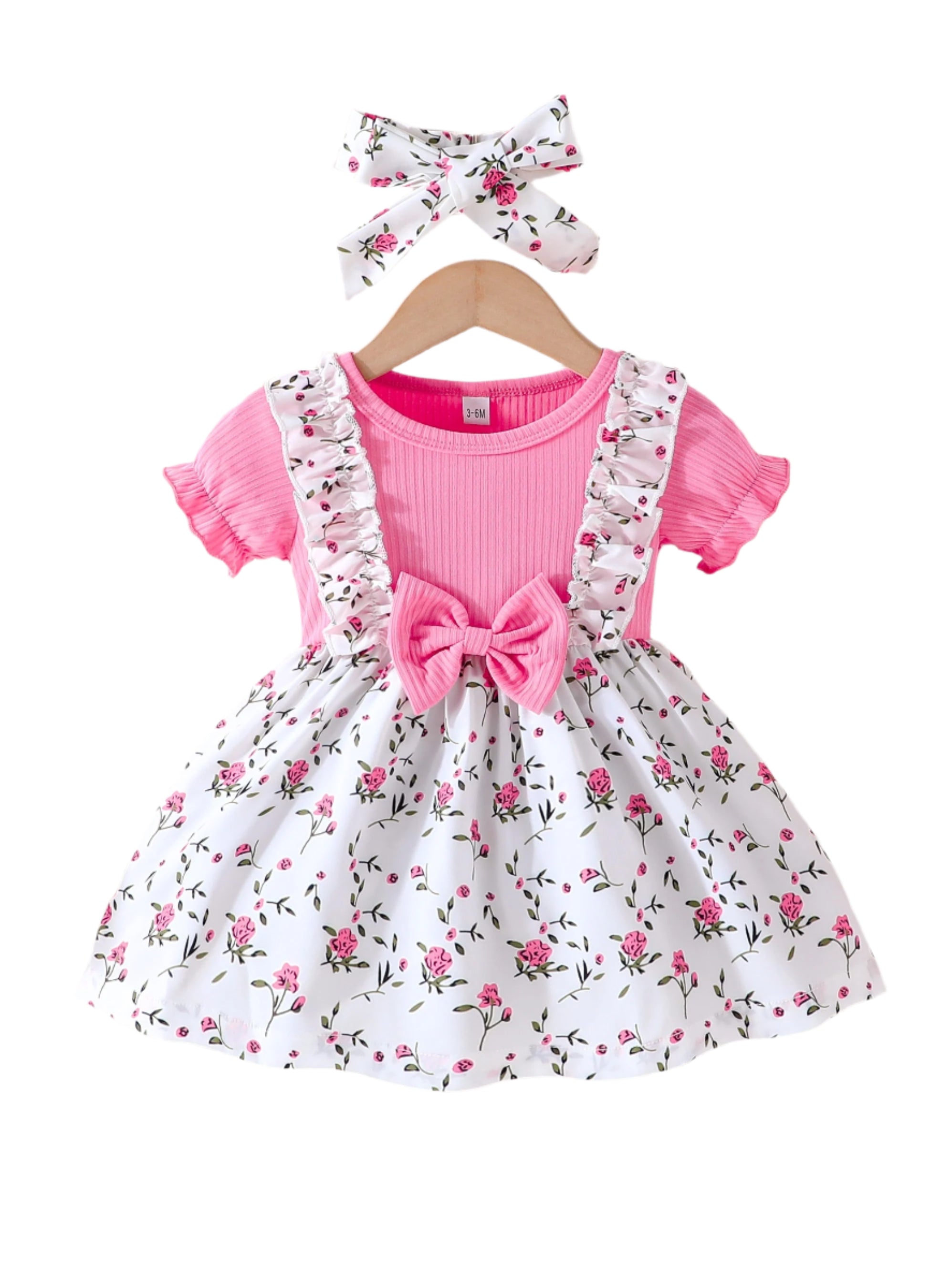 Girls Summer Floral Bow Dress