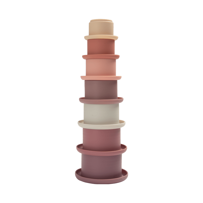 Rainbow Silicone Stacking Cups