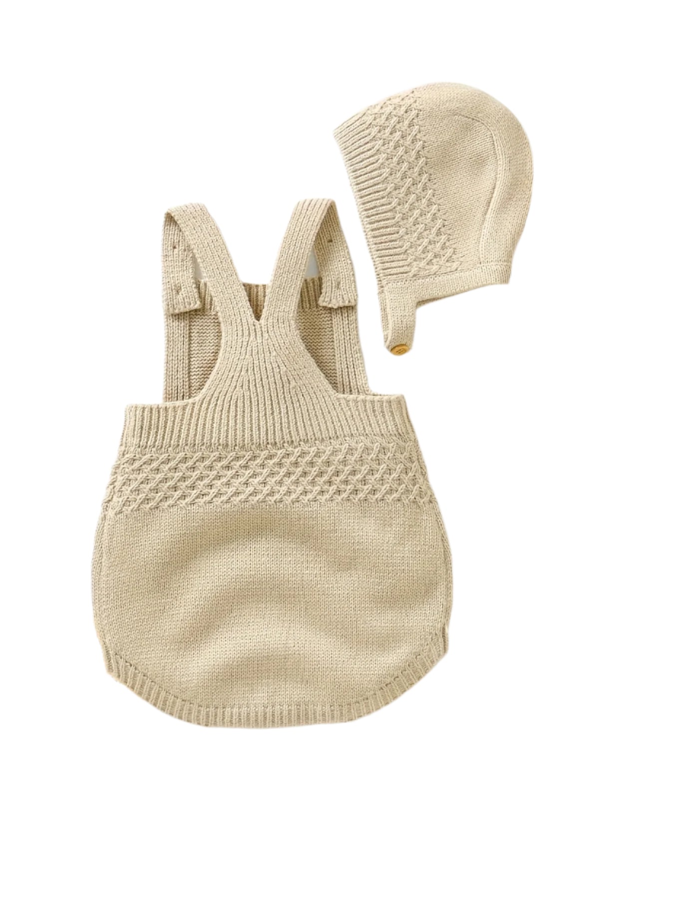 Knit Suspender Onesie & Hat Set