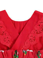 Ruffle Trim Christmas Romper