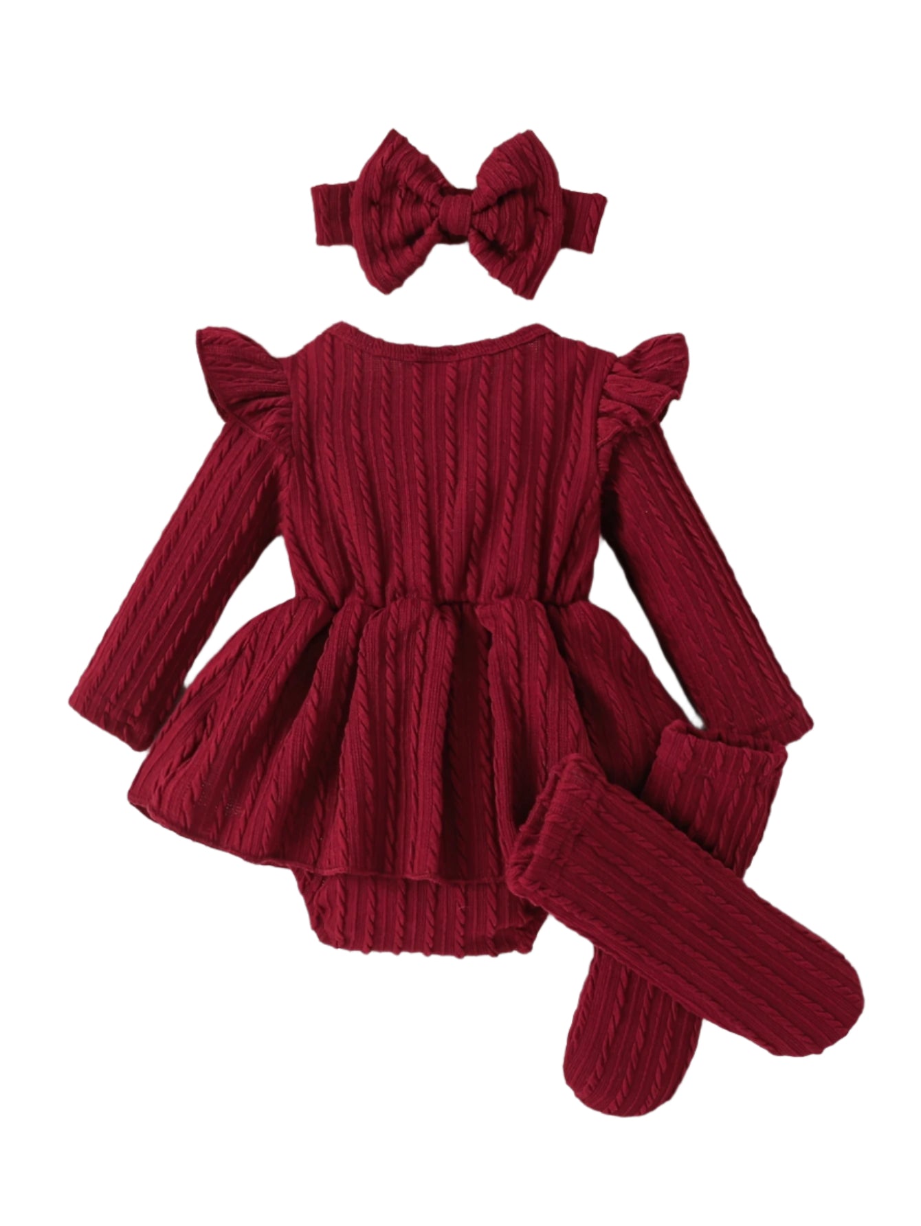 Red Triangle Dress with Socks & Headband