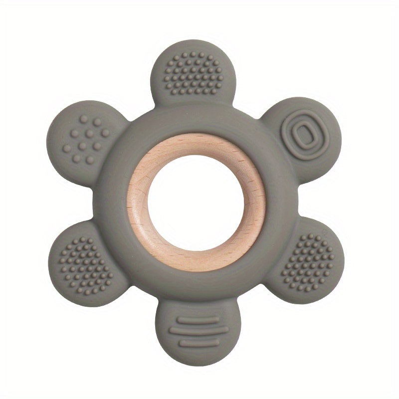 Food-Grade Silicone Wooden Teether Toy