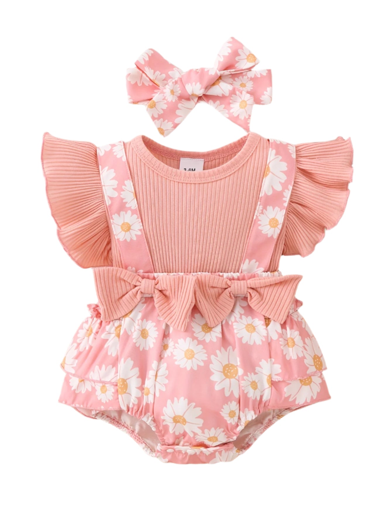 Blossom Breeze 2-Piece Set – Triangle Dress & Bow Headband