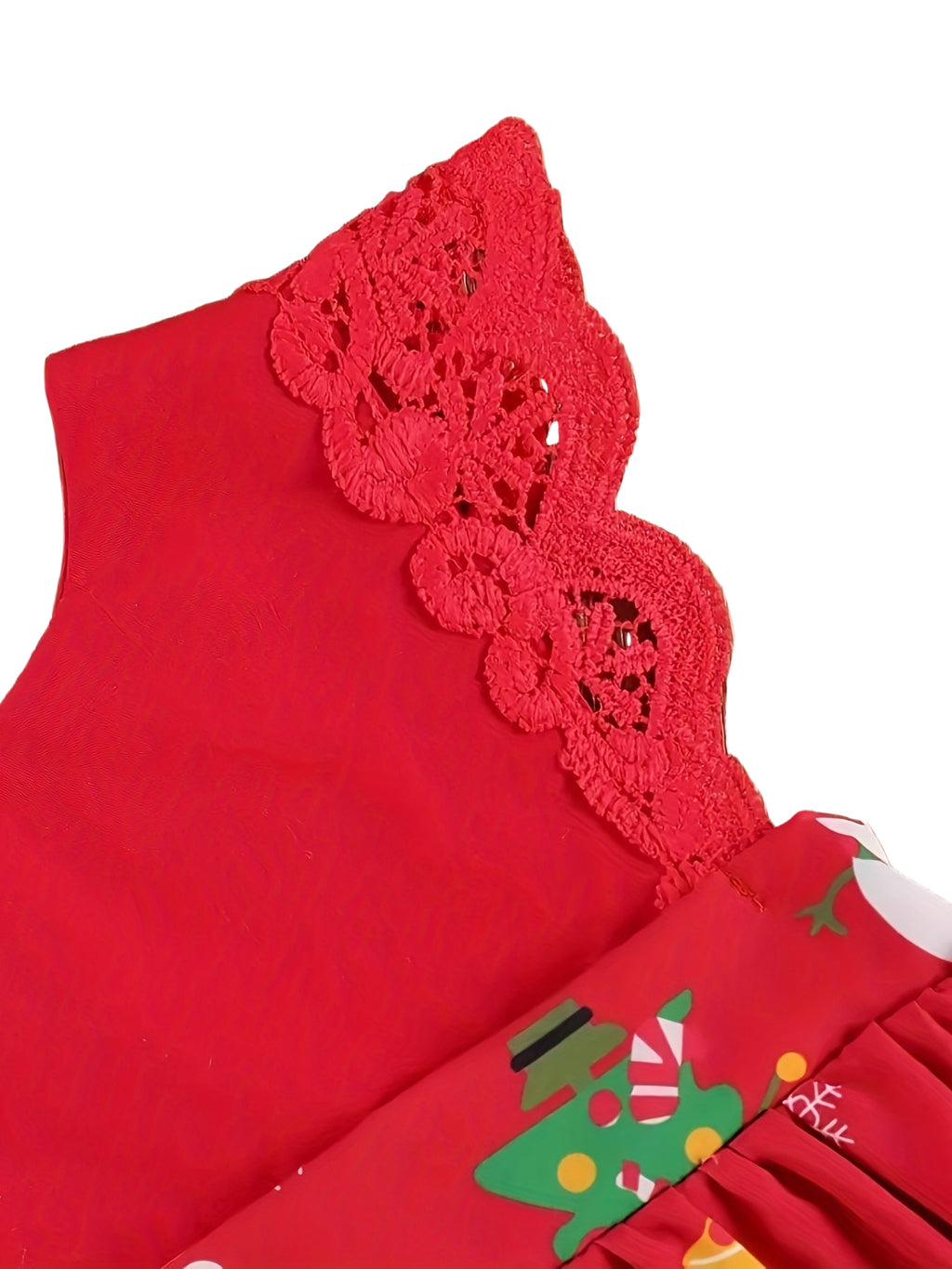 Ruffle Trim Christmas Romper