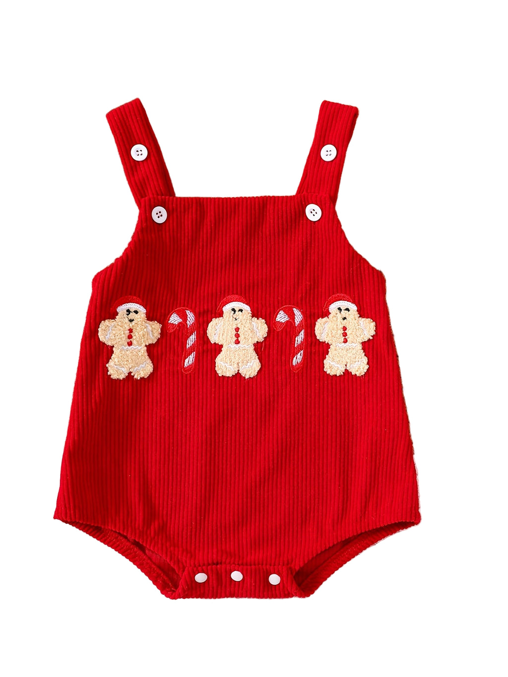 Gingerbread Embroidered Romper