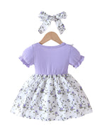 Girls Summer Floral Bow Dress