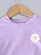2-Piece Girls Summer Daisy Set Purple